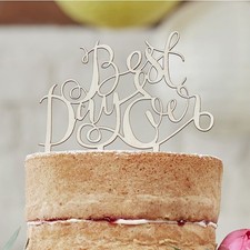 Rustic Vintage BOHO Wooden BEST DAY EVER Wedding CAKE TOPPER Party Engagement