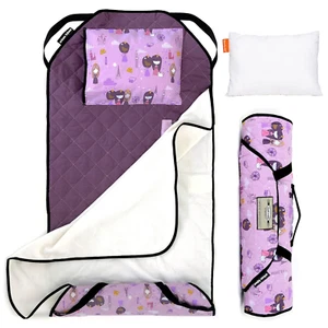 Kids Nap Mat Violet, Toddler Preschool Daycare Bedding Cover, Blanket and Pillow - Picture 1 of 12