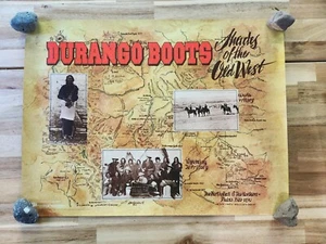 Vintage 1980s Poster Durango Boots Shades Of The Old West Western 18" x 24" - Picture 1 of 7