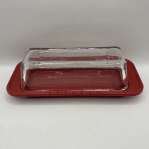 Glass Covered Butter Dish with Measure Marks - Good Cook EUC - Picture 1 of 11
