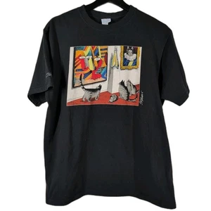 Raras Camisas Locas De Colección Hawaii B Gato Klibán Negro Gráfico Camiseta Arte Talla M - Imagen 1 de 9