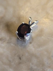 Sterling Silber Cranberry Spinell Anhänger - Bild 1 von 2