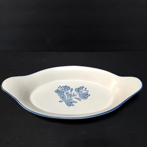 Cazuela vintage Pfaltzgraff Yorktowne 22 oz Au Gratin plato borde azul floral #270 - Imagen 1 de 10