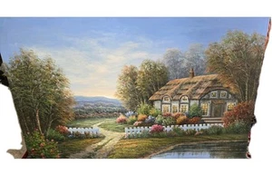 W. Hodges signiert Vintage Landschaft Landhaus Ölgemälde Kunstwerk 36 x 24 Zoll - Bild 1 von 16