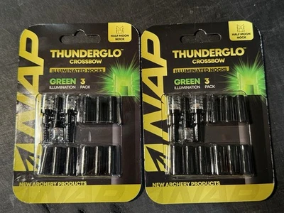 NAP Thunderglow Illuminated Nocs 2x 3 Pack Halfmoon Crossbow Green - Image 1 of 3