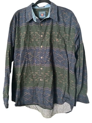 Camisa Ralph Lauren Chaps Abotonada Para Hombres XL Patrón Rad Manga Larga Años 90 Retro Papá Foto 1 de 4