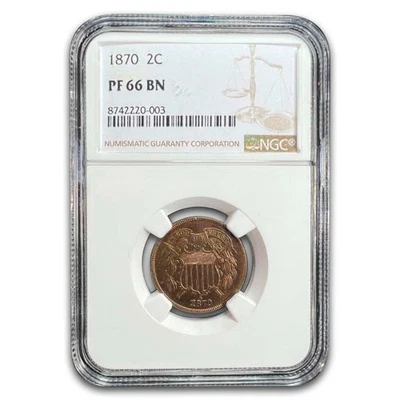 1870 Two Cent Piece PF-66 NGC (Brown) - Image 1 of 3