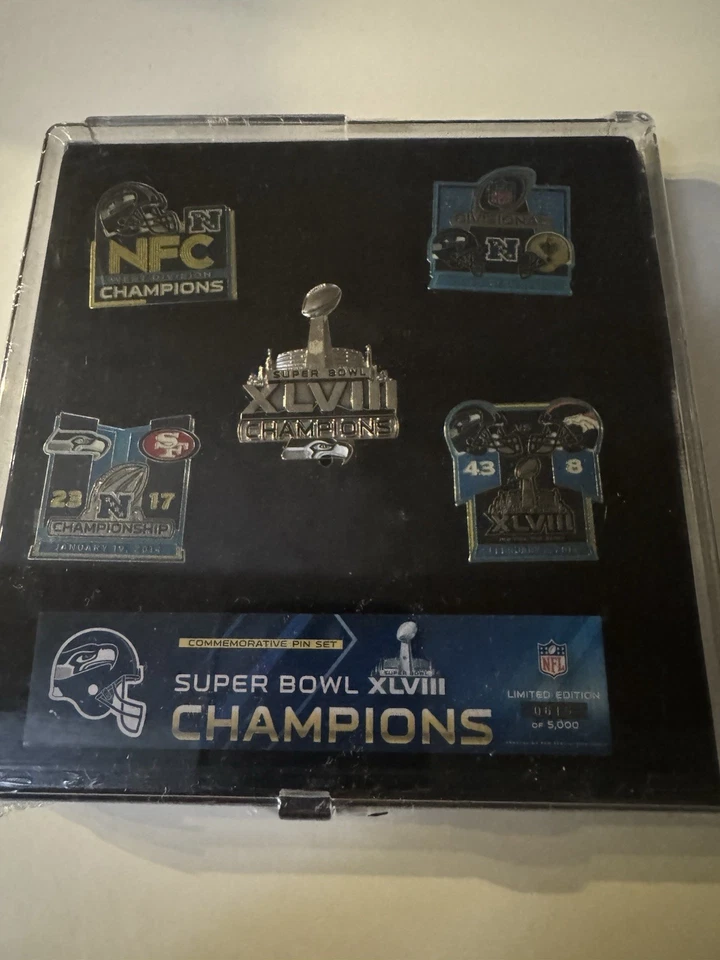 Juego de prendedores conmemorativos Seattle Seahawks Super Bowl XLVIII #615/5.000 (Nuevo) Foto 1 de 4