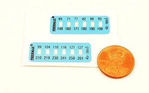 Etiquetas indicadoras de temperatura THERMAX, similares a TEMPIL 6ML-3,-4 149F-261F - Imagen 1 de 1