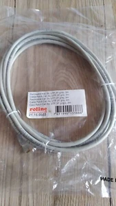 Patchkabel Kat.5e, UTP, 3P, grau, 3 Meter, Neu, roline, - Afbeelding 1 van 9