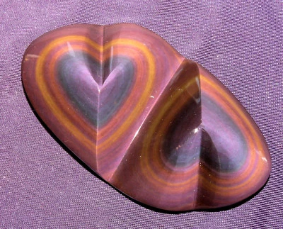 Regenbogen-Obsidian poliert, Mexico, Doppel-Herz 56,0g 76x43x15mm Heilstein - Bild 1 von 4