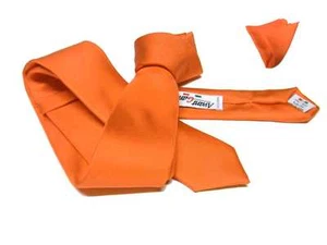 Cravatta arancione di seta slim 5 e normal 7 possibile aggiungere e pochette - Imagen 1 de 4
