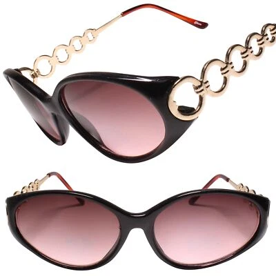 Gafas de sol antiguas clásicas genuinas vintage para mujer ojo de gato negras y rosas Foto 1 de 3