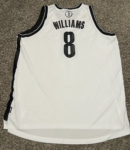 Brooklyn Nets Deron Williams #8 Basketball Jersey Adidas Mens 2XL White Stitched Cover