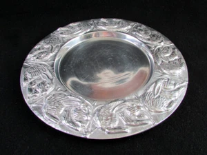 EASTER Decor Silver Metal CAST ALUMINUM Bunny Rabbit Tray Dish 12" Centerpiece - Picture 1 of 5