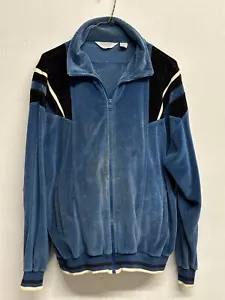 Vintage Christian Dior Monsieur Trainingsanzug Jacke Hose blau weicher Velour 80er Gr. L - Bild 1 von 9