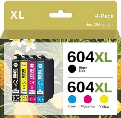 Pack de 4 cartouches compatibles Epson 604 XL Série Ananas livraison express - Image 1 of 1