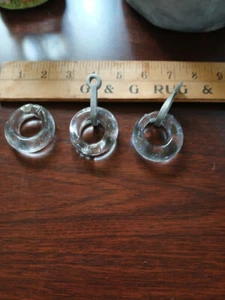 Clear Glass Antique window shutters & sash locks 1900's Victorian set of 3 - Picture 1 of 2
