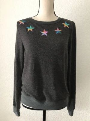 NUEVO WILDFOX TALLA XS ROAD TRIP SUÉTER JUMPER BBJ RAINBOW STARS SUDADERA GRIS Foto 1 de 4