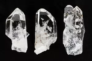 Lemurian Quartz Crystal Points Clear Crystals Colombia 3 pcs. 39-44mm H1379 - Picture 1 of 16