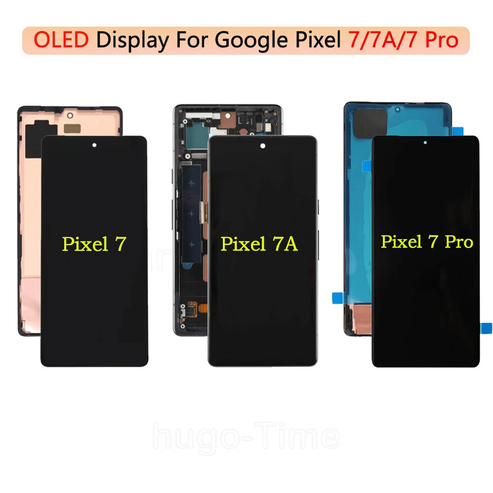 OLED For Google Pixel 7 7a 7 Pro LCD Display Touch Screen Assembly Black Frame - Image 1 of 1