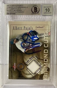 Albert Pujols Signed 2001 Donruss #77 Diamonds Cuts Memorabilia BECKETT GRADE 10 - Picture 1 of 1