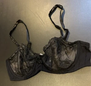 FELINA Size 34C Gorgeous Black Lace Bra Mesh Ruched Straps R$45 - Picture 1 of 6