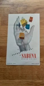 Werbung Airline Label SABENA Belgian Airlines 30er 40er Jahre - Bild 1 von 2