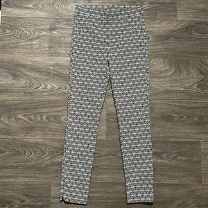 Joseph Ribkoff SZ 4 Slim Fit Cropped Pants Black White Geometric Jacquard Preppy - Picture 1 of 11