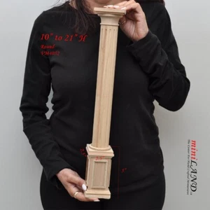 Columna redonda 8""-21"" telescópica, madera 1:6 para casa de muñecas miniatura sin terminar - Imagen 1 de 6