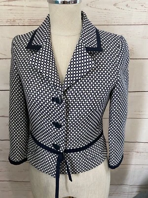Pink Tartan Women's Black White Houndstooth Jacket Size 2 Cute Nice - Image 1 of 4