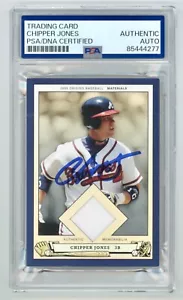 CHIPPER JONES Braves Signed 2005 UD Origins Jersey Patch Card + PSA Auto - Picture 1 of 2