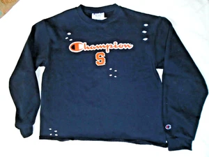 CHAMPION AUTHENTIC ACTIVEWEAR-YXL (14-16) BLUE DISTRESSED FITNESS CROPPED TOP - Picture 1 of 3