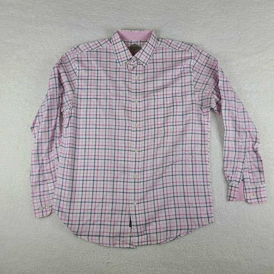 Camisa de vestir Bill Khakis para hombre mediana rosa negra a cuadros calce clásico abotonada Foto 1 de 4