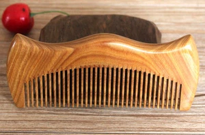 Handarbeit grün Sandelholz Sandelholz M Form Kamm Geschenk 12,5 cm - Bild 1 von 7