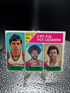 1975 Topps #222 ABA 2 PT. FG Pct. Leaders Moses Malone RC NM