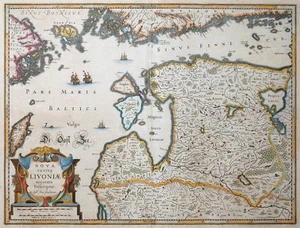 NOVA TOTIUS LIVONIAE JANSSONIUS LIVLAND LITAUEN ESTLAND LETTLAND TALLINN 1638 - Bild 1 von 2