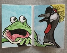 2020 Upper Deck Goodwin Champions Aesops Fables Hand Drawn 1/1 Sketch Frogs King