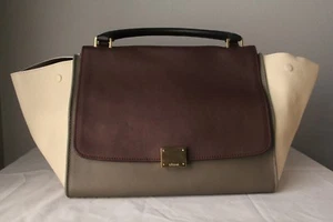 Celine Bag Phantom Medium Tri Color Beige Gray Violet Tote - Picture 1 of 9