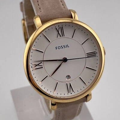 Reloj Fossil Jacqueline ES3988 Mujer Fecha 36mm Estuche Correa Cuero Rosa Cuarzo Foto 1 de 4