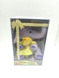 Disney Fisher Price My First Lumpy Purple Elephant Lovey Yellow Blanket Plush - Picture 1 of 7