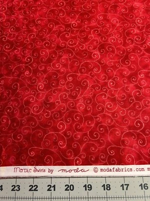 Red Marble Swirls Moda Fabric #9908 BTY - Image 1 of 4