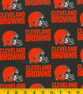 CLEVELAND BROWNS COTTON FABRIC FQ 1/4yd 18"x29"