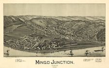 A4 Reprint of American Cities Towns States Map Mingo Junction Ohio