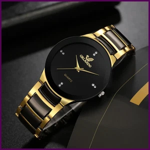 Herren Luxus Uhren Neu eingetroffen Cool Schwarz Gold Quarz Stahl. - Bild 1 von 28