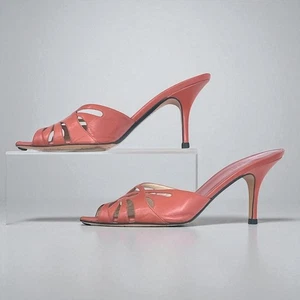 Gucci Rosa Leder Peeptoe Pantoletten | Stiletto Heels | Größe 38 - Bild 1 von 8