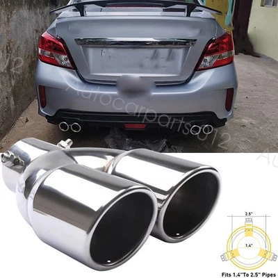 Rear Car Dual Exhaust Muffler Tip Tail Pipe Steel 2.5Inlet For Mitsubishi Mirage Foto 1 de 4