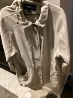 London Fog Women's All Weather Jacket Coat Hood Large Water Repellant Neutral - Image 1 of 4