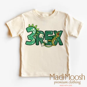 Three Rex Dinosaur Birthday Shirt - Birthday Tee - Picture 1 of 6
