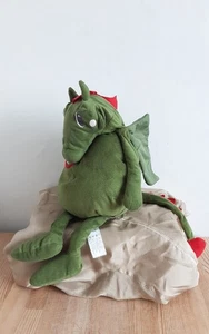 IKEA Flygdrake Plush Floppy 26" Big Green Dragon with Heart Soft Cuddly Toy - Picture 1 of 3